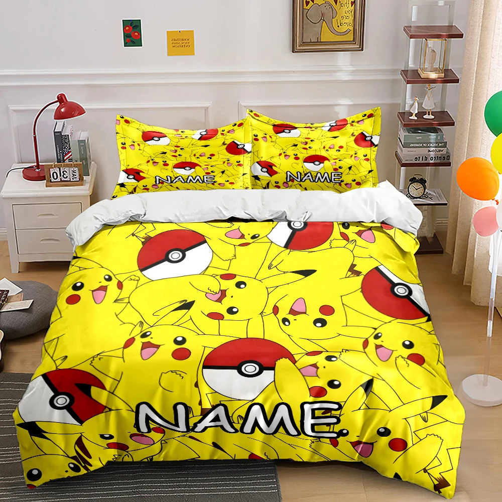 custom-name-pokemon-pikachu-printed-bedding-set-1-duvet-cover-2-pillowcases-boys-girls-children-luxury-gifts-multiple-sizes