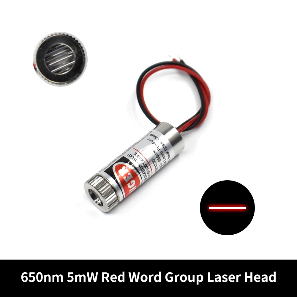 10-1 STKS, 650nm 5 mW Rood Punt/Lijn/Kruis Laser Module Hoofd Glazen Lens Focusseerbare Laserdiode Industriële Klasse, Hoge kwaliteit