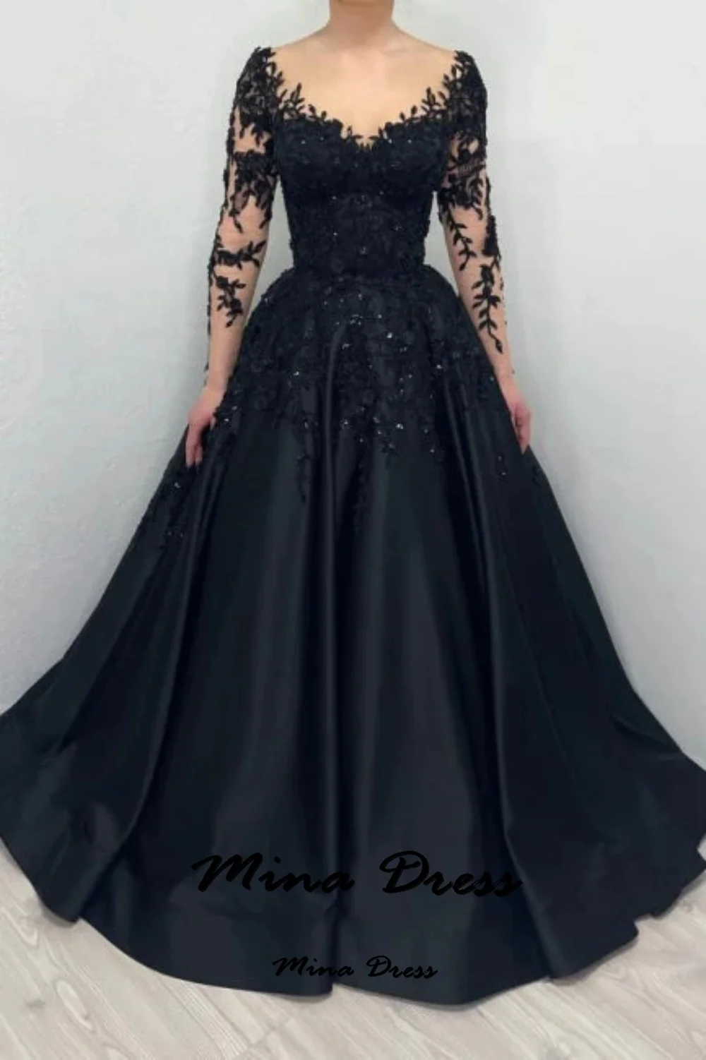 Mina Customized Luxurious Royal Embroidered Lace Engagement Dress for Women Formal Prom Attire Luxurious Women\'s Evening Dresses