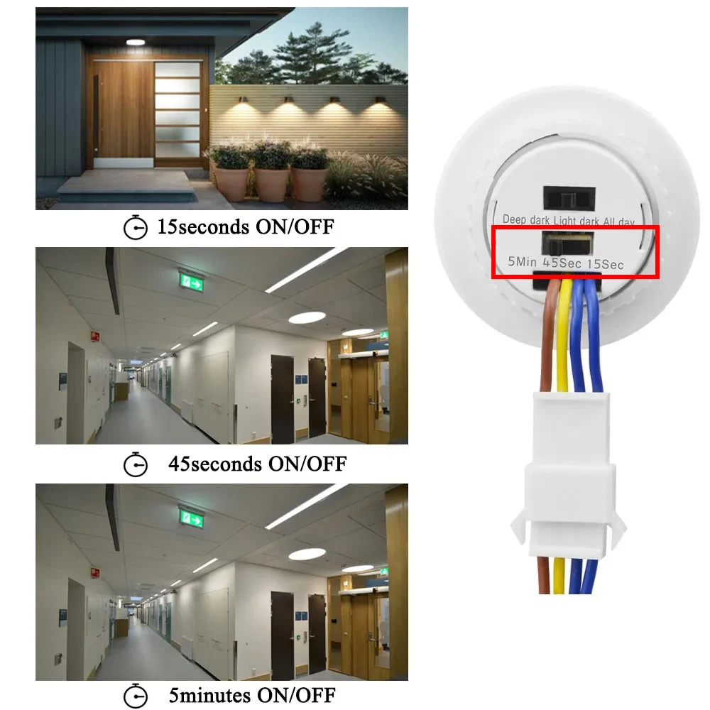 Motion Sensor Light Switch 220V 110V Pir Presence Sensor for Lighting Time Delay Adjust Movement Detector Lamp Automatic Switch