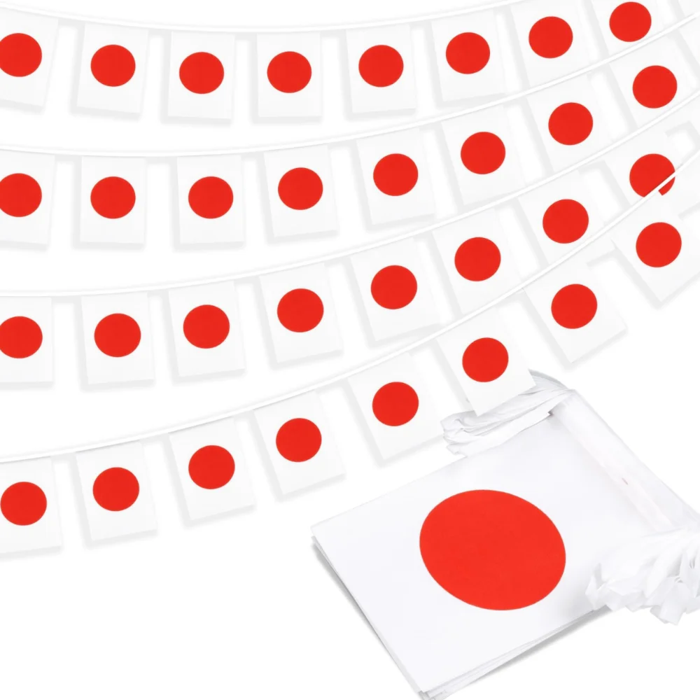 Japan Flag 20pcs/lot Japan Bunting Flags 14x21cm Pennant Japan String Banner Buntings Festival Party Holiday