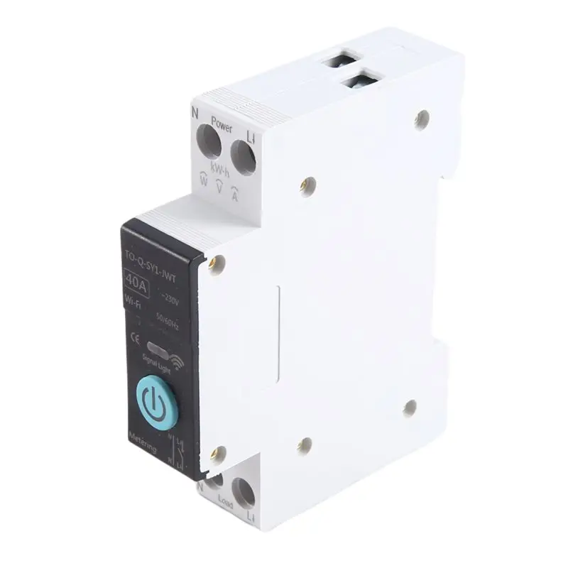 L68A 40A Tuya Single Phase Din Rail WIFI Smart Energy Meter Timer Power Consumption Monitor Kwh Wattmeter