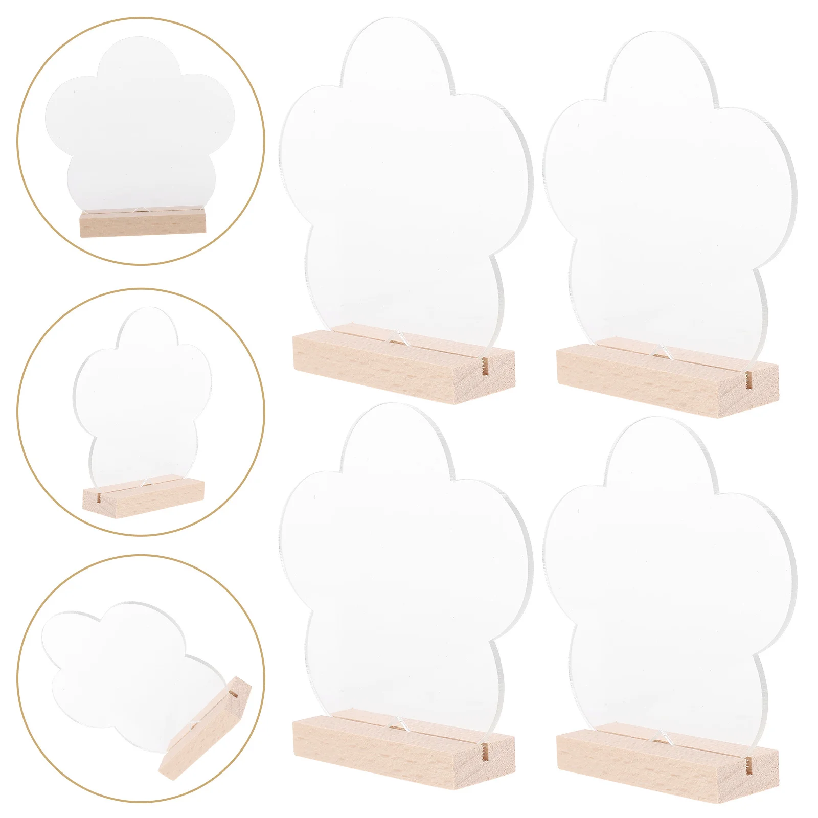 

4Pcs Clear Acrylic Table Sign Blank Creative Place Cards for Wedding Banquets Party Table Decoration Reserved Signs