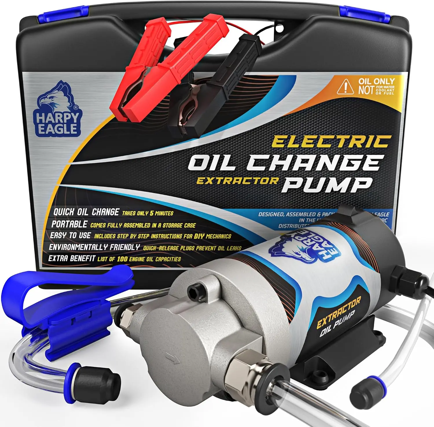 Electric Oil Change Extractor Pump 12/24V 100W, Oil Сhange Fluid Extractor Suction Transfer Pump Portable for Automotive
