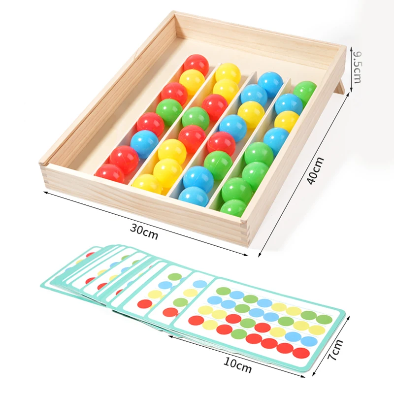 Brinquedo de bola de classificação colorida-melhora a observação, coordenação mão-olho e pensamento lógico, brinquedo sensorial educacional de madeira
