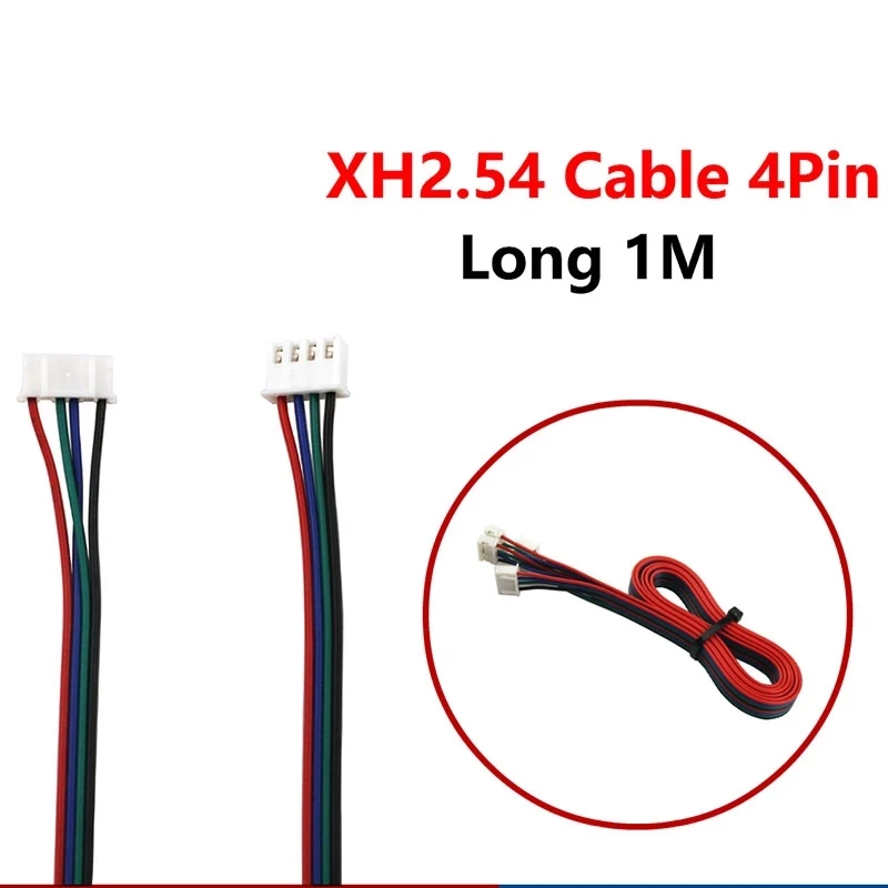 Cabo do motor 1m/1.5m/2m bifásico xh2.54 4pin ao cabo terminal do conector do motor 6pin para peças da impressora 3d do motor deslizante do nema 42