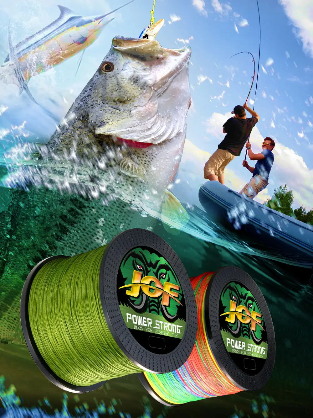 JOF 4X Geflochtene PE-Angelschnur 100M 300M Multifilament Hochfest Abriebbeständig Glatter Wurf Salzwasser Süßwasser – Detail 3