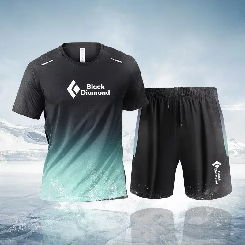 남성용 스포츠 세트 티셔츠 반바지 투피스 세트, 빠른 건조, 운동복 피트니스, 러닝, 농구, 캐주얼 세트, 여름 운동복