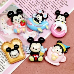 10 Pcs New Cute Cartoon Animal Mice Donuts, Coffee Series Resin Scrapbook Diy Jewelry Children Gift Hairpin Accessories A103