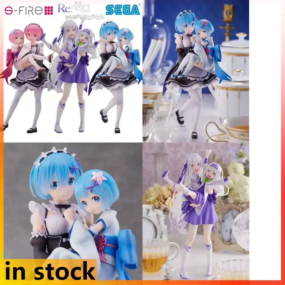 

Sega S-Fire ReZero Emilia Ram Garage Kit Prepainted Figure Model Collectible Anime Statue Gift for Fans Unpainted Option