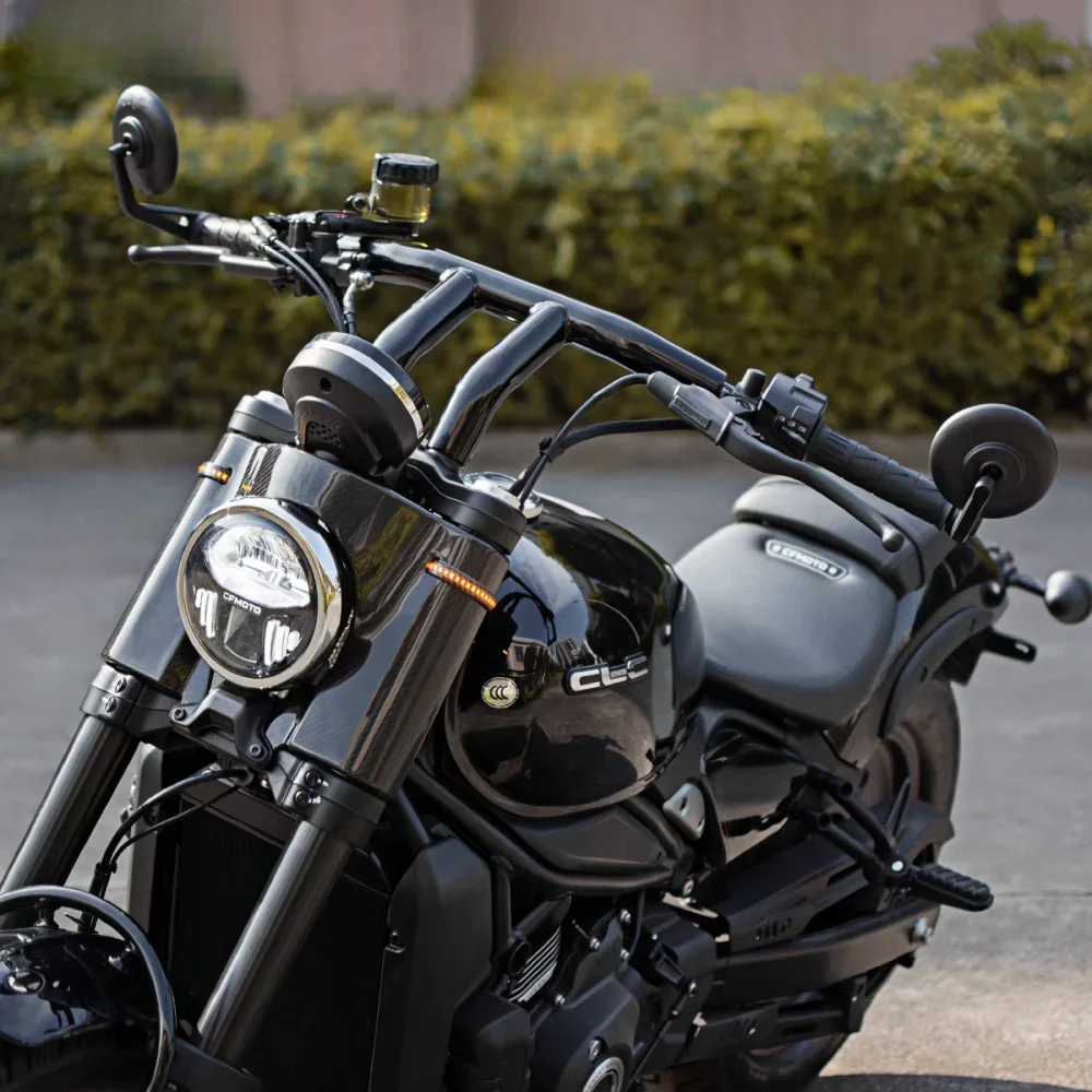 Cfmoto 450Clc Zmodyfikowana osłona reflektora, przednia osłona dekoracyjna, panel z pełnego włókna węglowego, panel przyrządów, okrągły kierunkowskaz