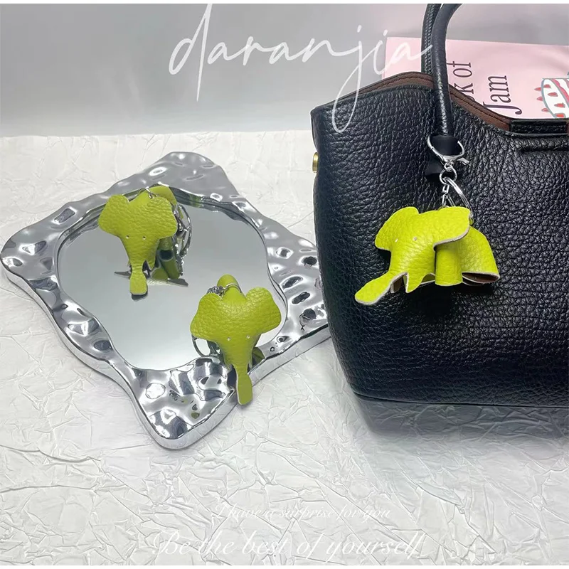 Pendentif de sac à fleurs en cuir véritable, marque Design Original, exquis, fait à la main, Simulation de fleur, porte-clés tulipe Osmanthus