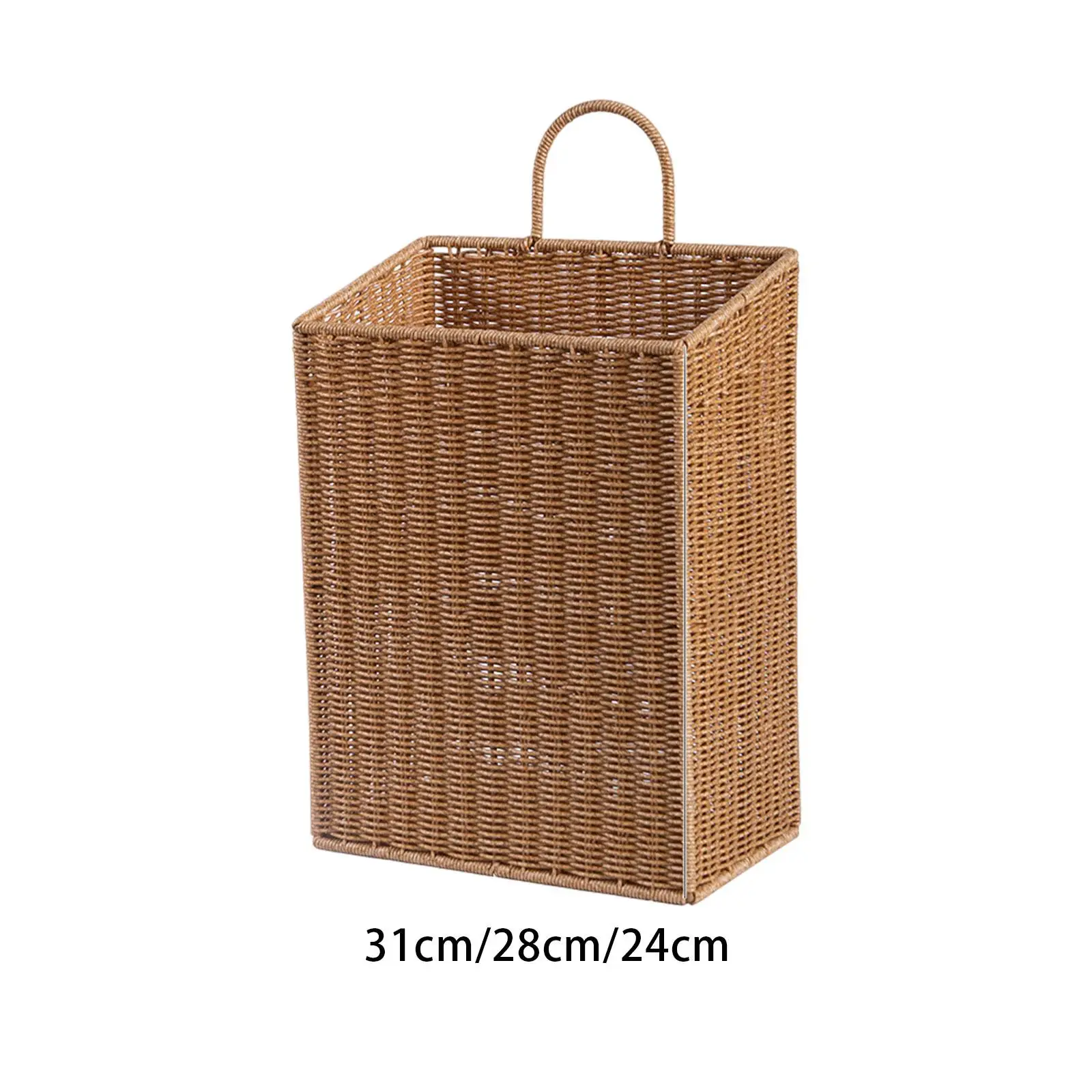 

Storage Basket with Handle Wall Mounted Basket Portable Space Saving Organizer Basket Storage Cubes for Magazines Fruit Patio