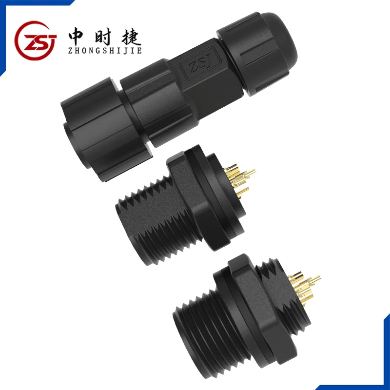 M16 Male and Female Pin Plug Rear Panel Flange Seat Welding Waterproof Connector