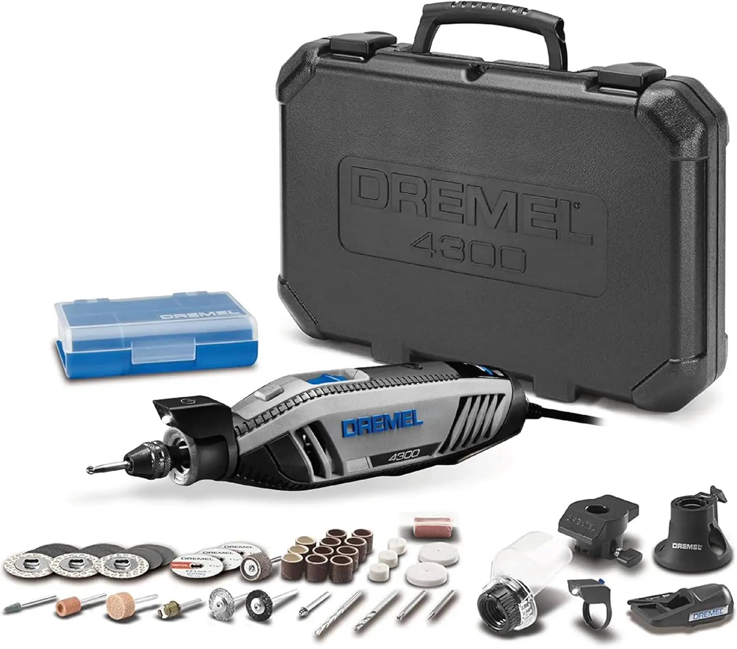 High Performance Rotary Tool Kit with LED Light- 5 Attachments & 40 Accessories - Ideal for Grinding, Cutting, Wood Ca