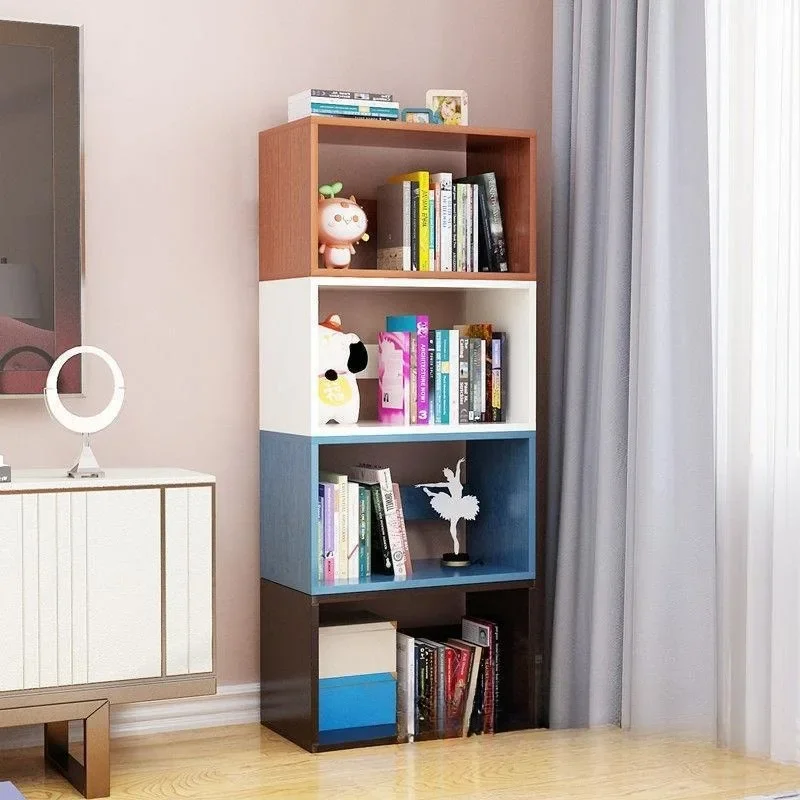 Bedroom free combination lattice cabinet, bookcase, simple floor-to-ceiling bookshelf, multi-layer storage shelf, student living