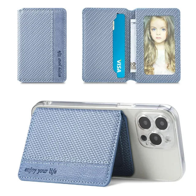 1PC PU skórzane etui na karty do telefonu komórkowego telefon wiele kart Slot naklejka samoprzylepna kieszonkowy portfel etui stojak na telefon Suporter