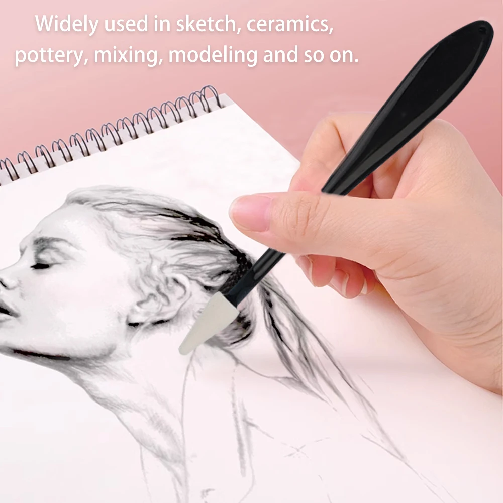 Juego de lápices de borrador de detalle para estudiantes, papel práctico de artista, licuadoras de arte, limpiaparabrisas de bocetos, cabezales de esponja de repuesto portátiles, 33 piezas