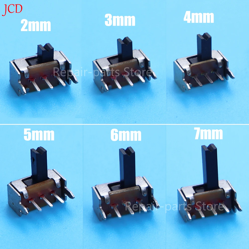 20/50/100 SK12D07VG SK12D07 Toggle Switch 3PIN PCB 1P2T Slide Switch Handle Miniature Slide Switch Side Knob High 2/3/4/5/6/7mm