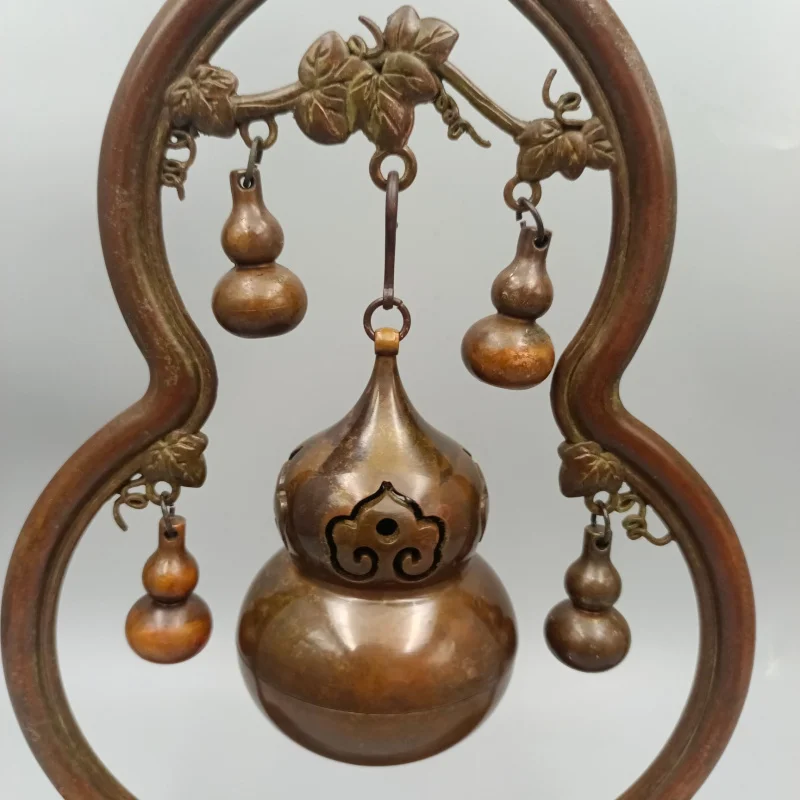 Pure Copper Hanging Chinese Style Backflow Home Use Fu Lu Shou Gourd Incense Burner
