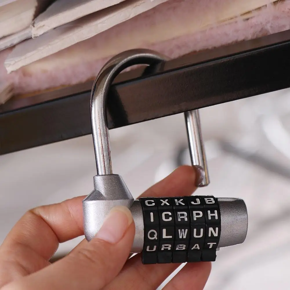 Security 5 Letter Combination Padlock Changeable Anti-theft Code Password Lock Zinc Alloy Safely Code Travel Password Lock
