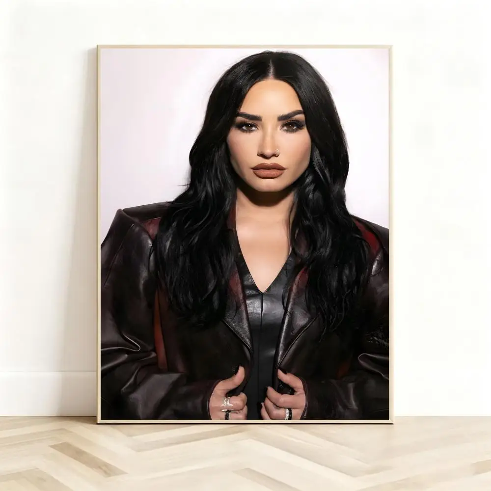 Powerful Vocal Artist D-Demi Lovato Poster Classic Self-Adhesive PP Wall Sticker for Living Room Bar Decor Gift