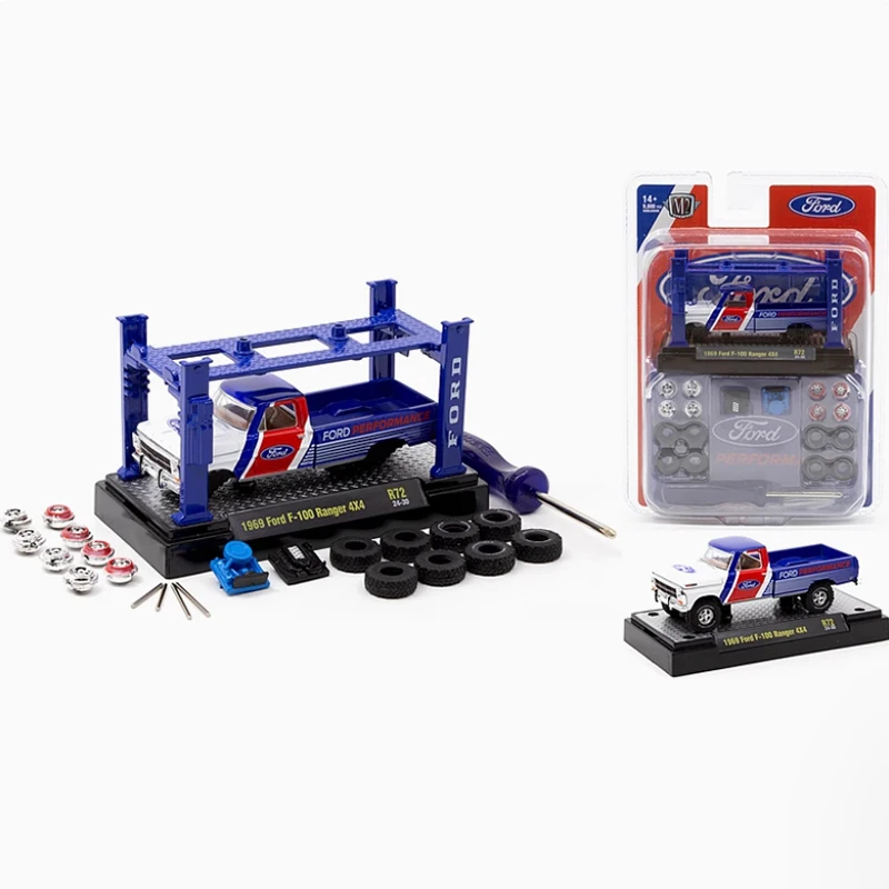 

M2 Machines 1: 64 Scale 1969 Ford F-100 Ranger 4X4 Alloy Car Model Static Collection Decorated Holiday Gifts Toys