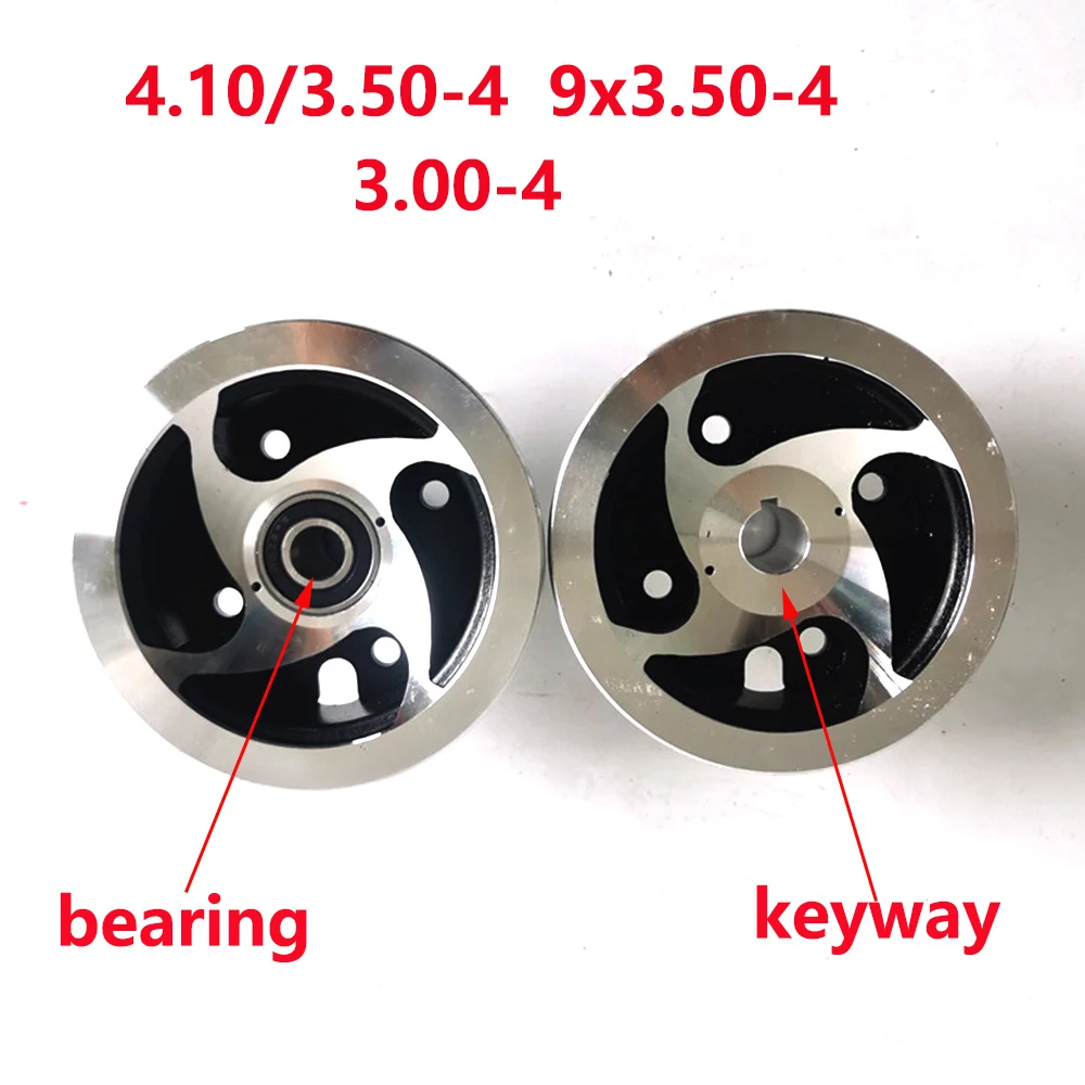 

4 Inch 4.10/3.50-4 9x3.50-4 3.00-4 Hub Aluminium Alloy Wheel Rims Keyway Bearing Hub for MiNi Moto,ATV&Go Kart Electric Scooter