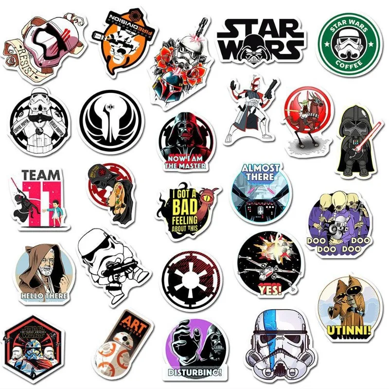 50/100PCS Star Wars Cartoon Sticker DIY Diary Laptop Luggage Skateboard Graffiti Decals Fun for Kid Toys Children\'s BirthdayGift