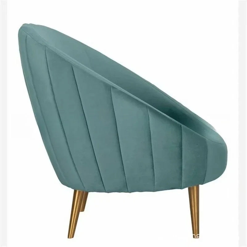 Canapé Simple et moderne en acier inoxydable, meuble rond décontracté en flanelle