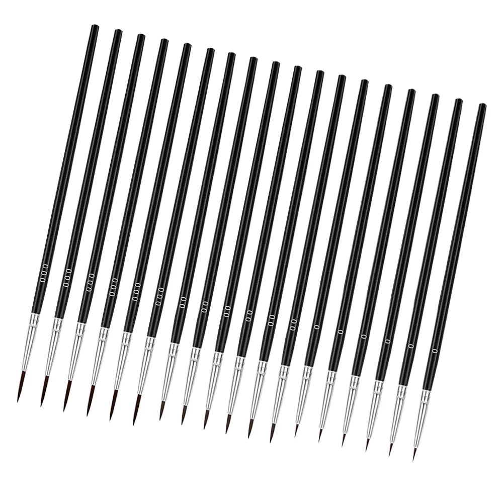 

30 Pcs Paint Brushes Set Black Fine for Acrylic Miniature Detail Painting Gouache Watercolor Oil Suitable Various Needs