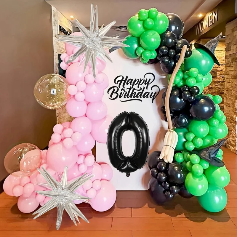 

The carnival's Best-selling Green and Pink Balloon Arched Set for Birthday Baby Shower Wedding and Graduation Party Decorations