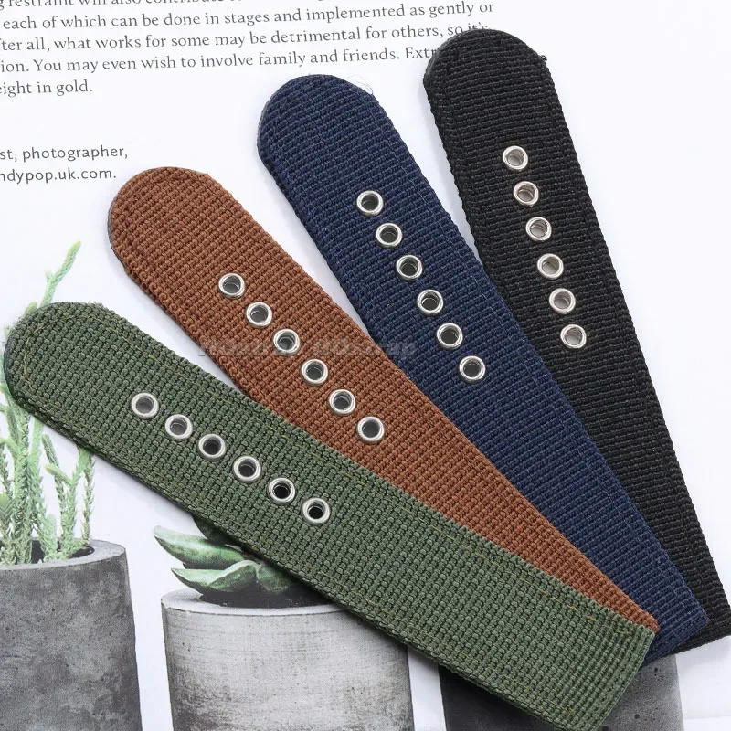 세이코 캔버스 밴드 용 16mm 18mm 20mm 22mm 24mm 나일론 스트랩 오메가 유니버설 팔찌 용 군용 스포츠 편안한 손목 밴드