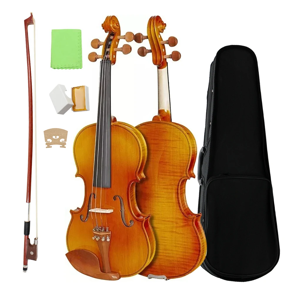Accept OEM Violin 4/4 Full Size Set Spruce Panel Adult Performance Light Violin With Bow Rosin Bridge Case Set