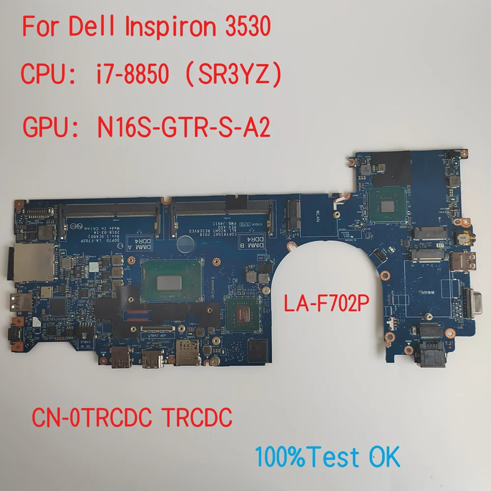 

LA-F702P For Dell Latitude 3530 Laptop Motherboard With CPU i5 i7 CN-0TRCDC TRCDC HP51G 0HP51G 100% Test OK