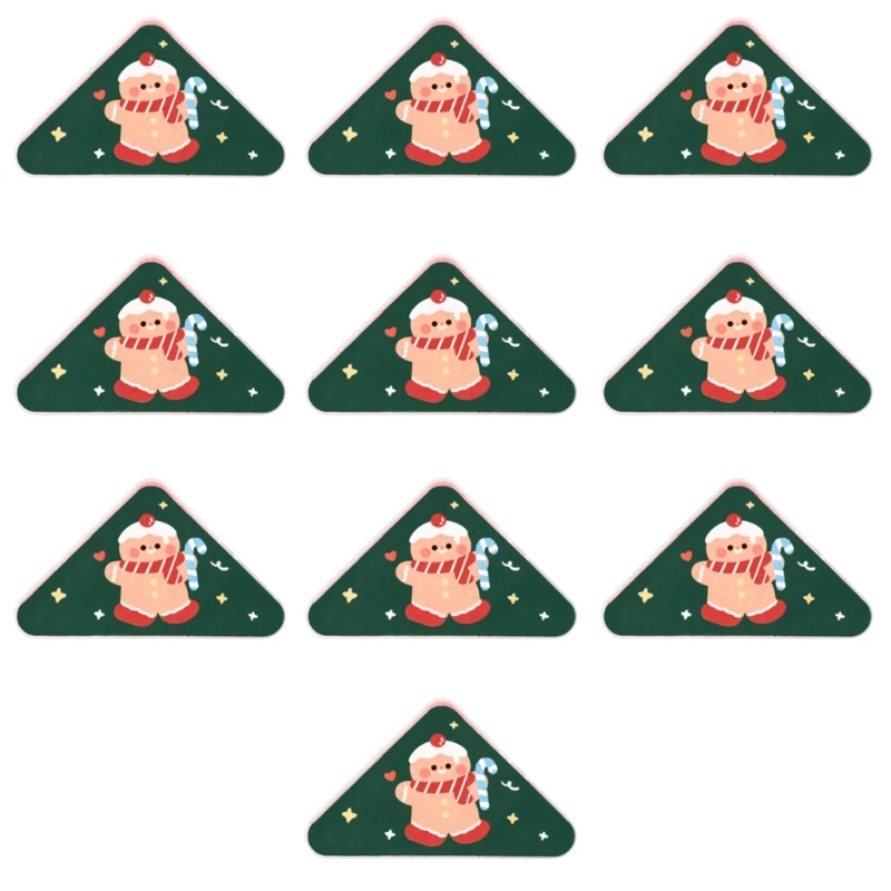 2025 Mới 10 Chiếc Kẹp Giấy Góc Chủ Đề Giáng Sinh Hình Tam Giác Trang Sách Kẹp Góc