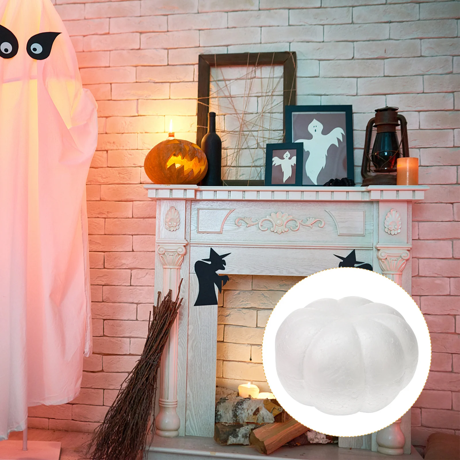 

Realistic White Artificial Pumpkin Mold Simulation Pumpkin for DIY Painting Halloween Fall Autumn Thanksgiving Decoration