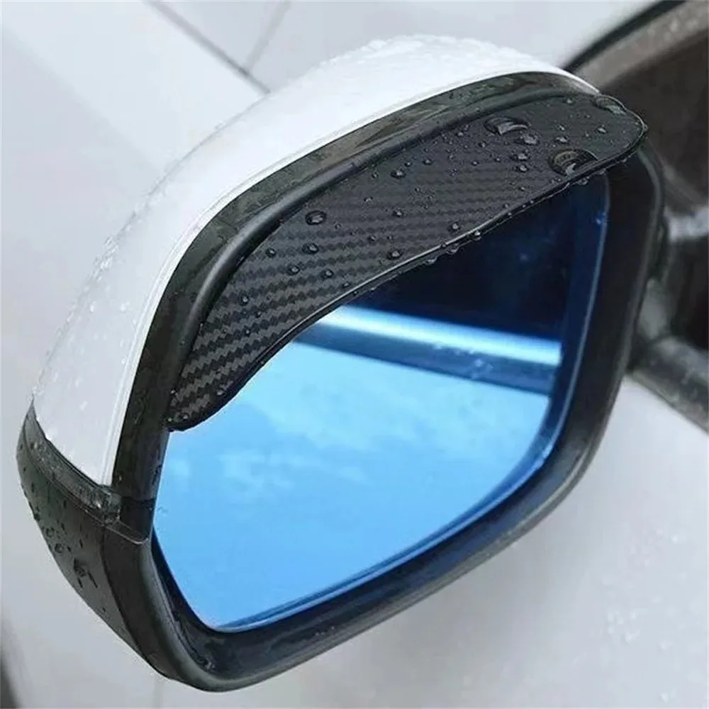 2Pcs Car Rearview Mirror Rain Eyebrow Rain Shield Snow Guard Sun Visor Auto Rear View Shade Protector Rainproof Blades Sticker