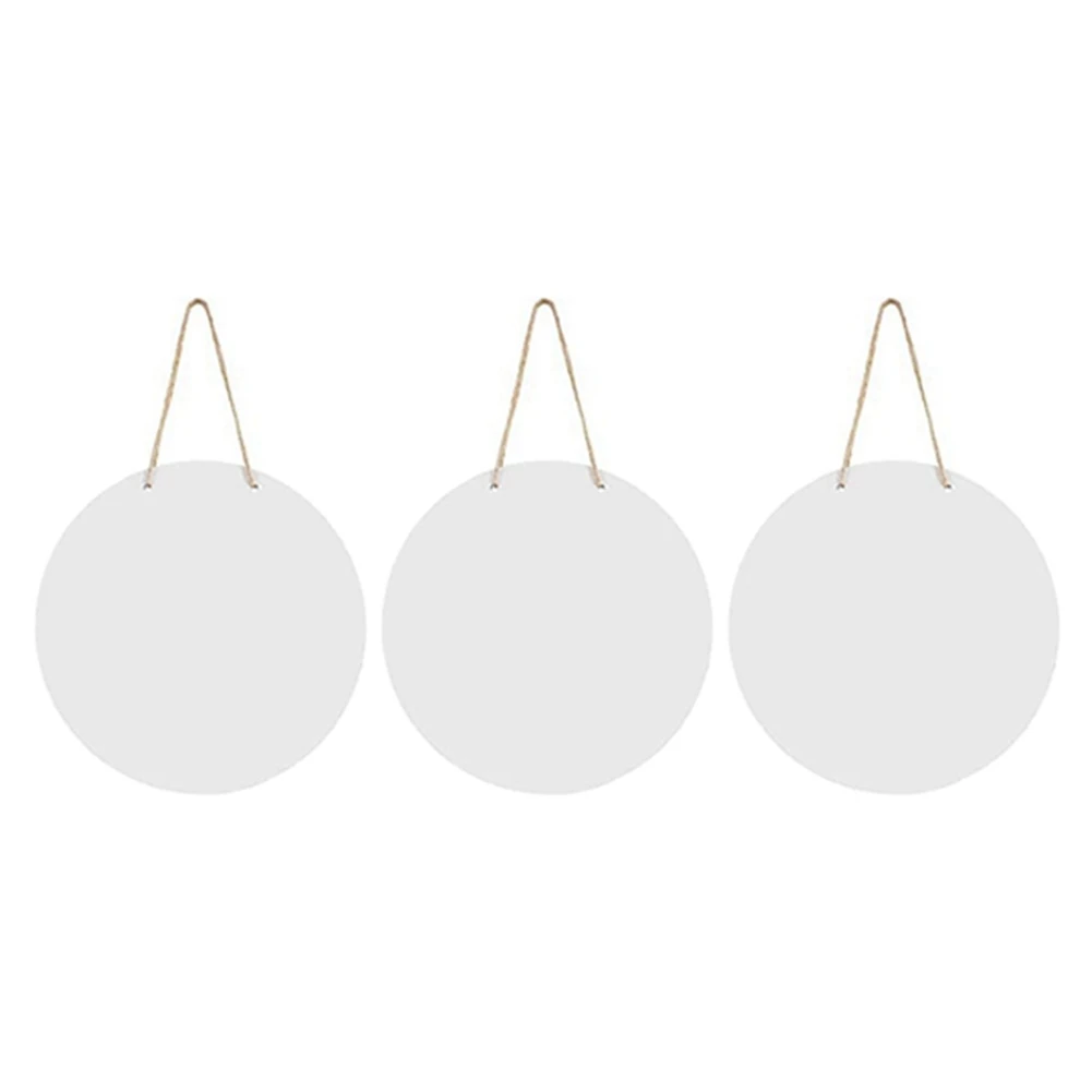 ABSJ-3Pc Metal Sublimation Door Hanger Blanks,10 Inch Circle Unfinished Blank Sign Door Hanger, Blanks Decorative Door Hanger
