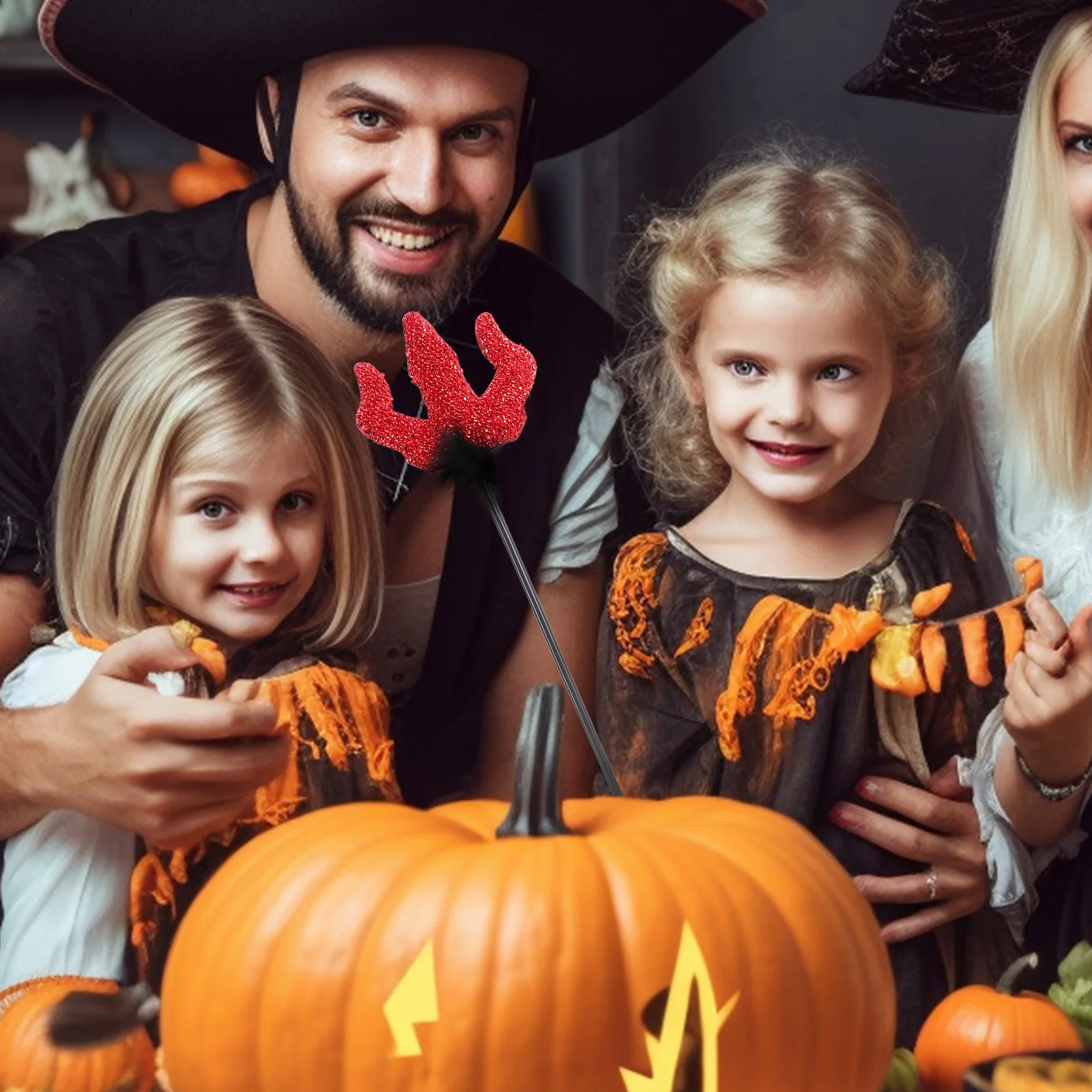 

Halloween Pitch Fork Ornament Exquisite Cosplay Durable Decorative Party Accessory Glitter Pitch Fork