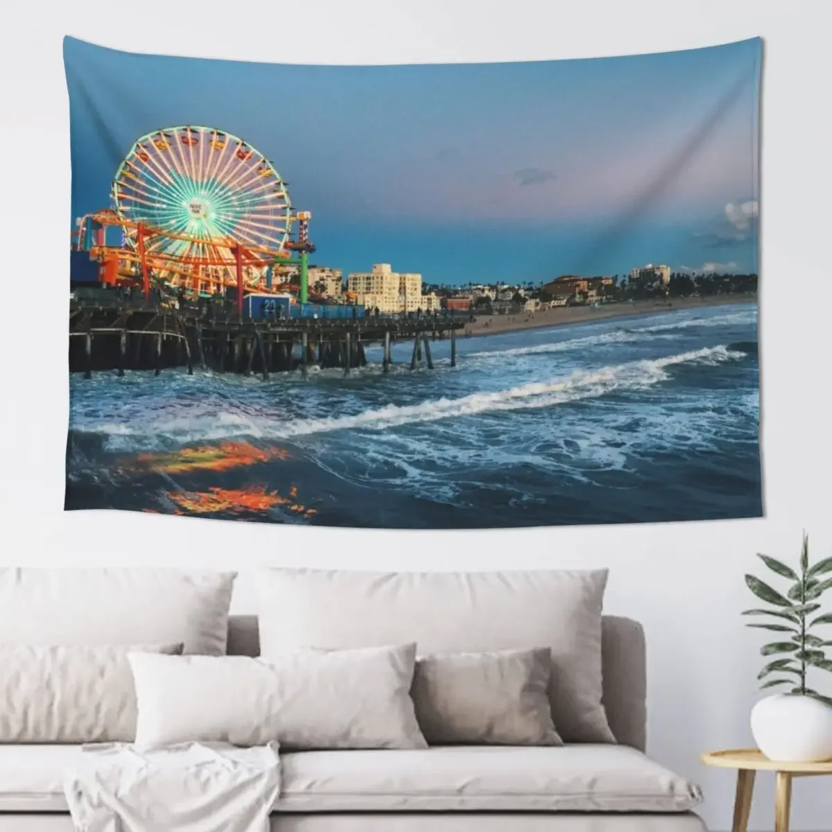 

Ferris Wheel - Santa Monica Pier, California Tapestry Room Decor Cute Home Decoration Wall Coverings Tapestry