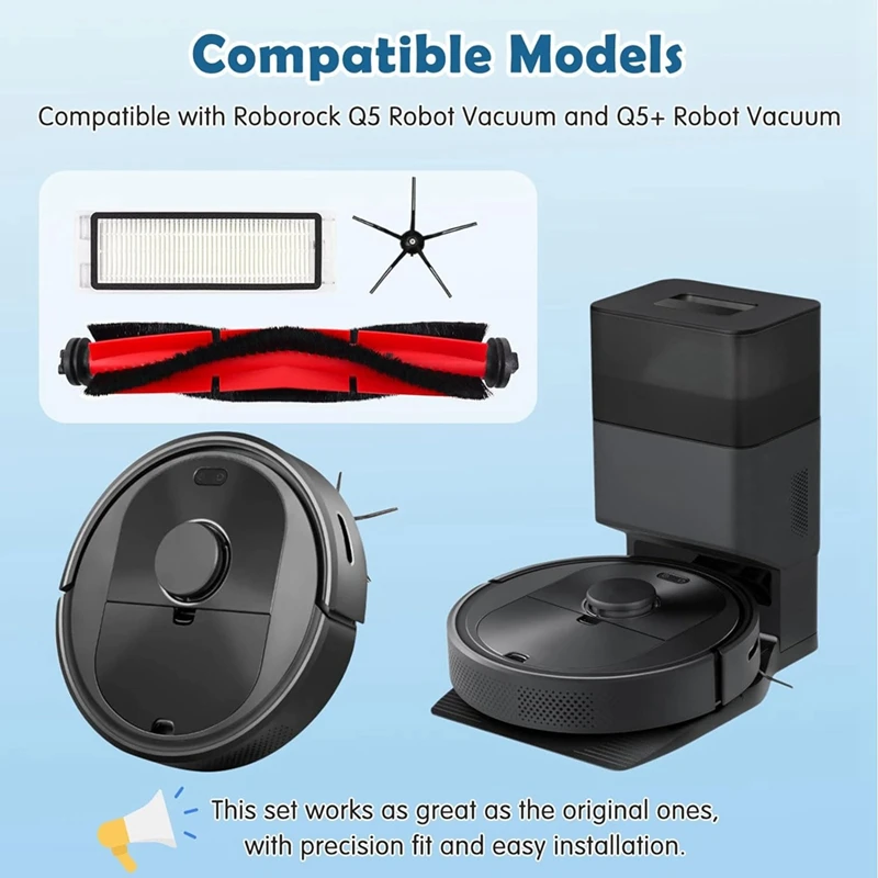 Per Roborock Q5 / Q5 + Plus Robot aspirapolvere spazzole laterali principali Kit di sostituzione filtri HEPA