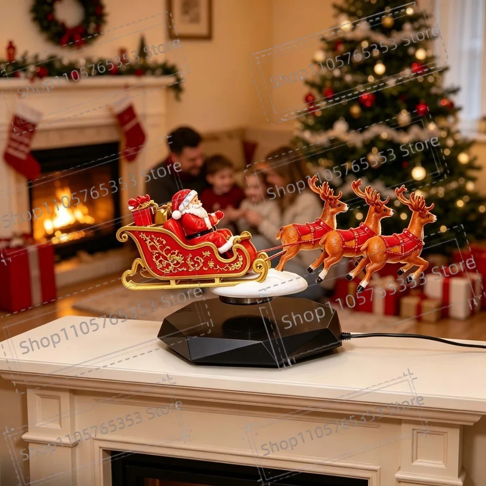 2026 Santa's Flying Sleigh- Magnetic LevitationChristmas Display, Floating Xmas Display for Home Office Unique Christmas Gift