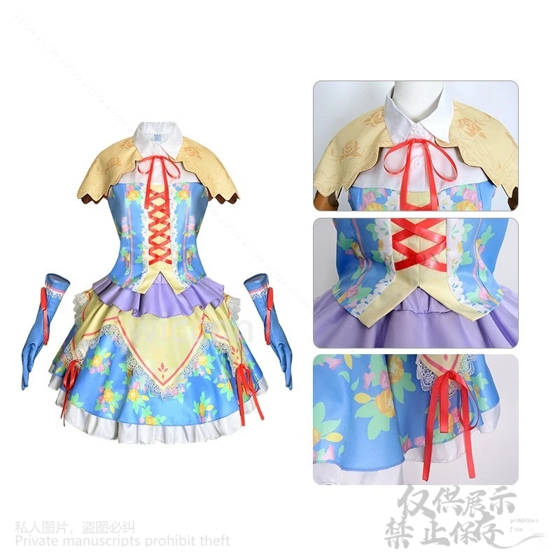 Kiriya Aoi Anime Aikatsu! cosplay Kawaii Idolo giapponese Jirai Kei Costume Abito floreale Lolita Belle ragazze Uniform Parrucche personalizzate