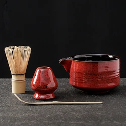 4pcs Japanese Tea Dish Matcha Whisk Utensils Set and Matcha forMatcha Bowl Tray Bamboo Whisk Tea Ceremony Accessories