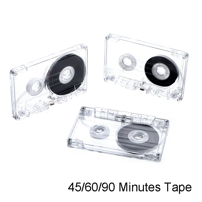 45/60/90 Minutes Standard Cassette Color Blank Tape Player With Magnetic Audio Tape Clear Storage Box For Speech Music Recording