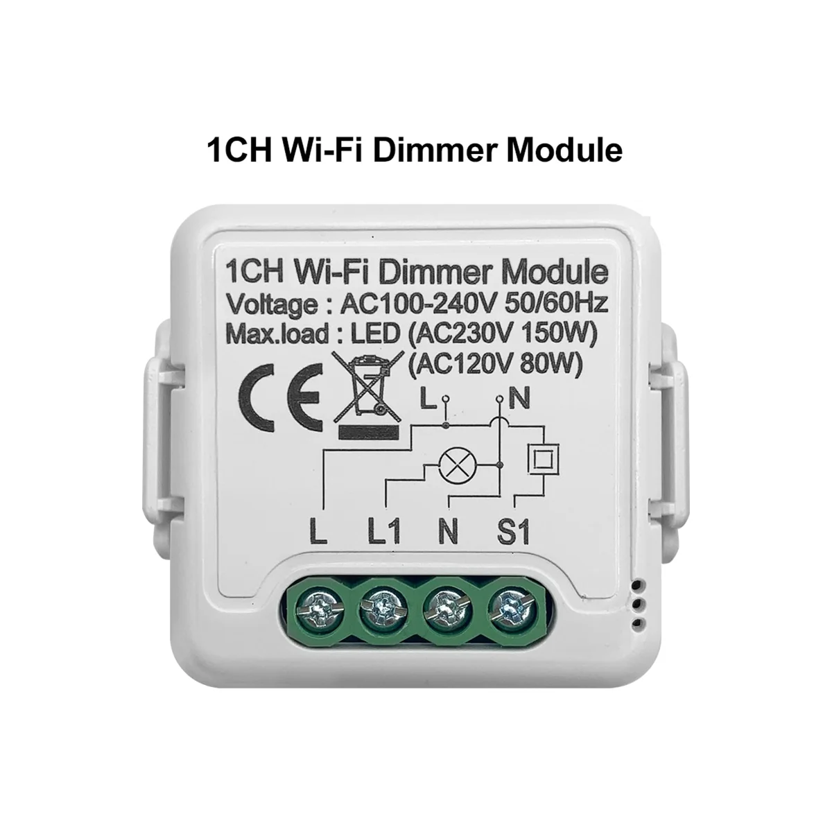 Tuya Wifi Smart Dimmer Switch Module 10A Support 2 Way Control 1 Gang Compatible for Google Home Alexa Smart Life App