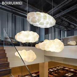 Plafonnier Suspendu en Forme de Nuage Blanc Flottant au Design Moderne, Luminaire Décoratif d'Nik, Idéal pour une Table à Manger, un Restaurant ou une Cuisine