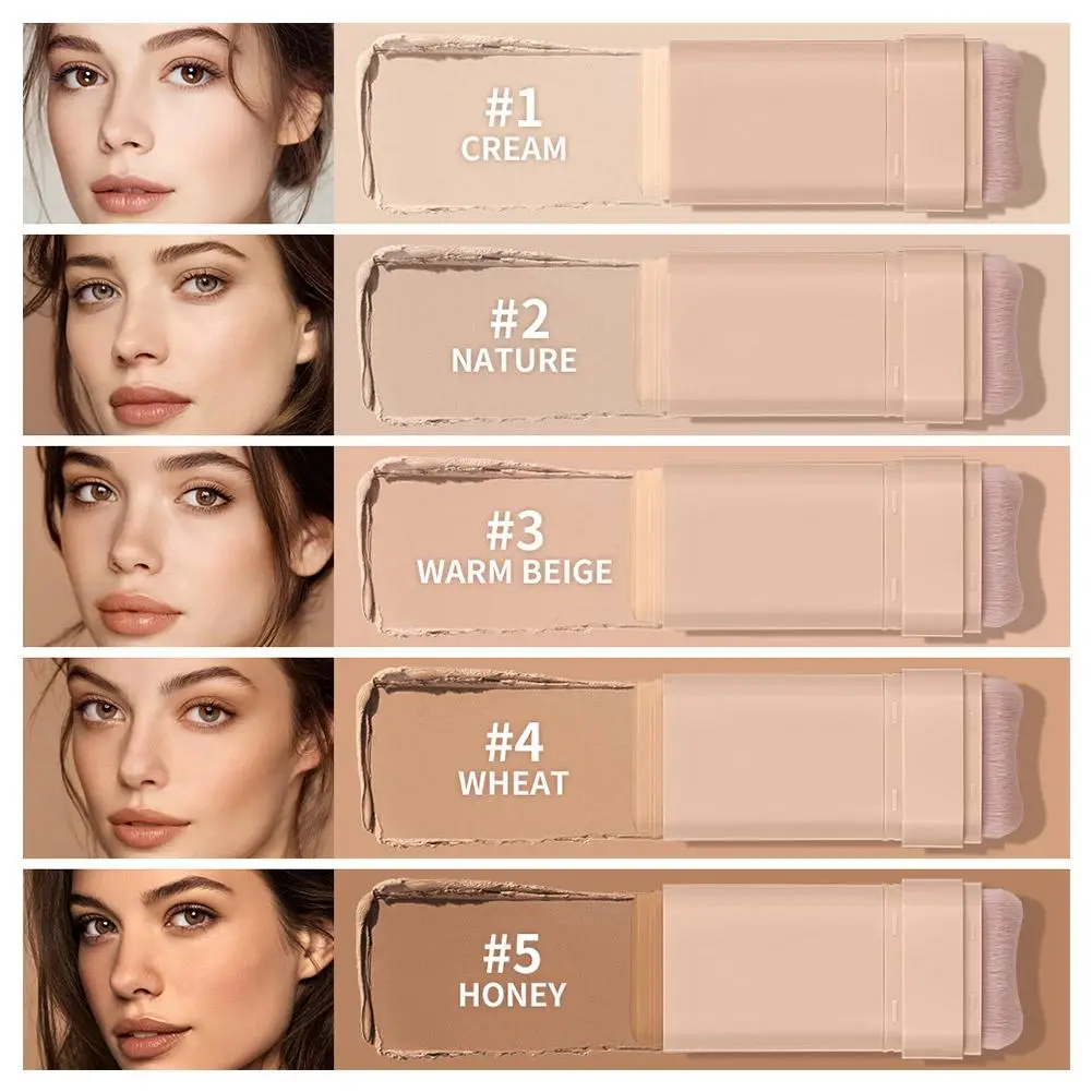 Foundation Stick Water Moist Light คอนซีลเลอร์รองพื้นไม่ทําเครื่องหมายติดทนนานผิวกระจ่างใสด้วยแปรงแต่งหน้า
