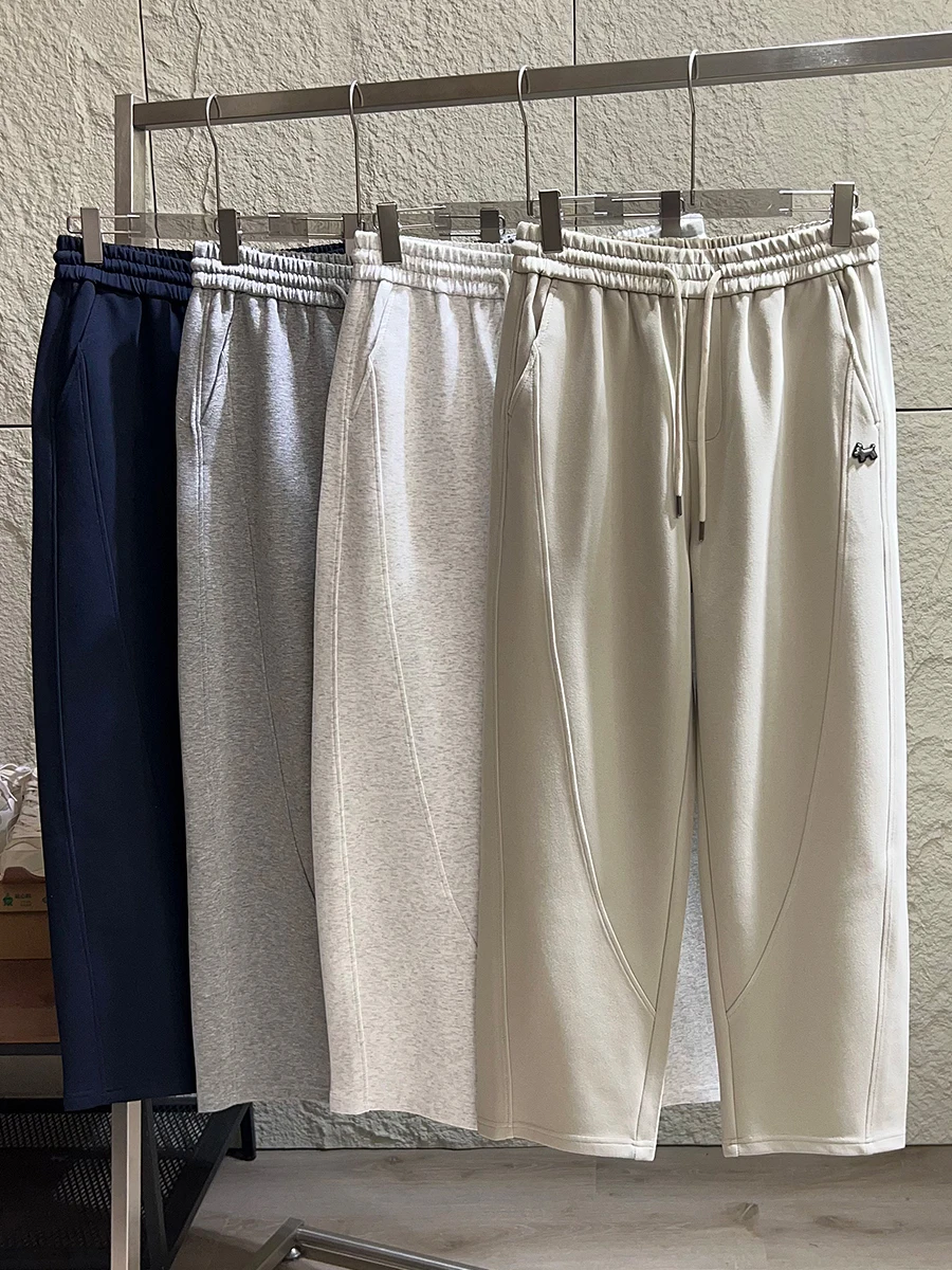 Casual Wide Leg Men's Pants Spring Season Elastic Waist Versatile Loose Fit Knife  Long Trousers ODM Company Goods